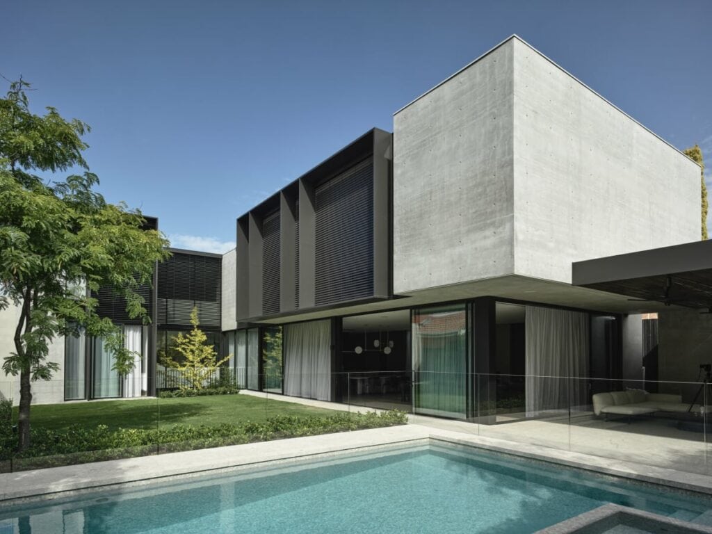 Architectual Home With External Venetians In Window Reveal